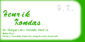 henrik kondas business card
