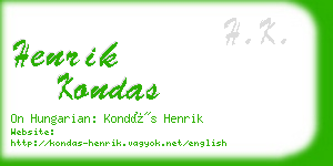 henrik kondas business card